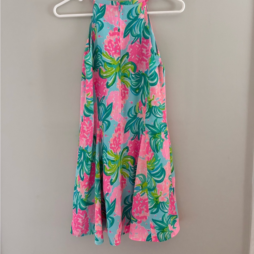 Lilly Pulitzer Pink and Green Floral Kids Dress
